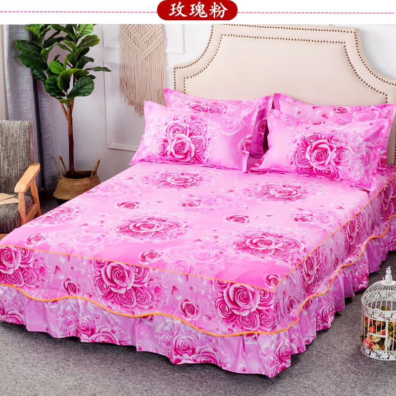 Phiên bản Hàn Quốc của công chúa trải giường ngủ váy đơn mảnh ba mảnh nệm giường 1,2 / 1,5 / 1,8 m bông chống trượt váy giường
