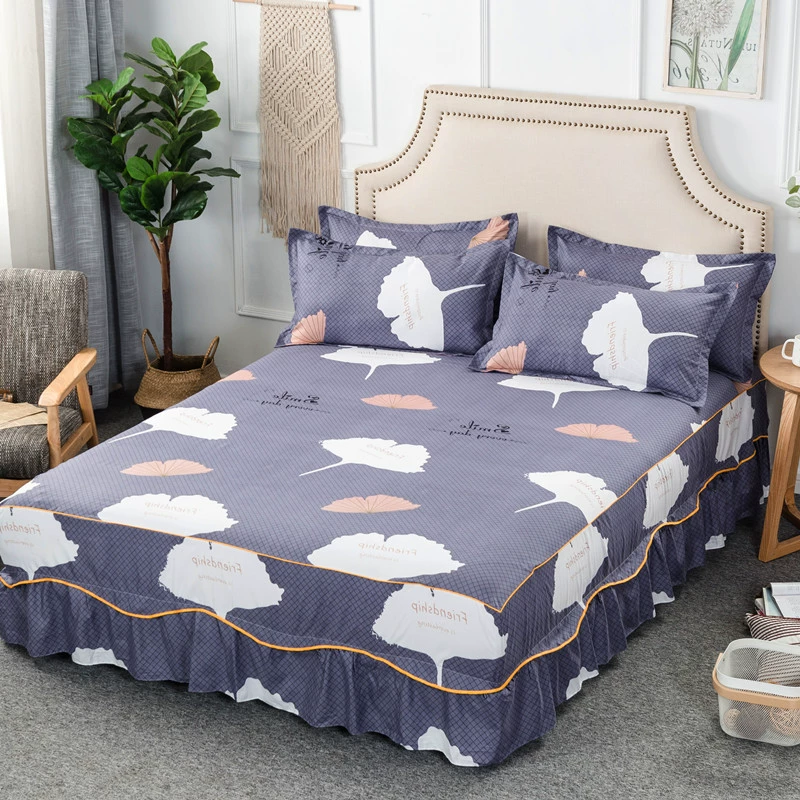Phiên bản Hàn Quốc của công chúa trải giường ngủ váy đơn mảnh ba mảnh nệm giường 1,2 / 1,5 / 1,8 m bông chống trượt váy giường