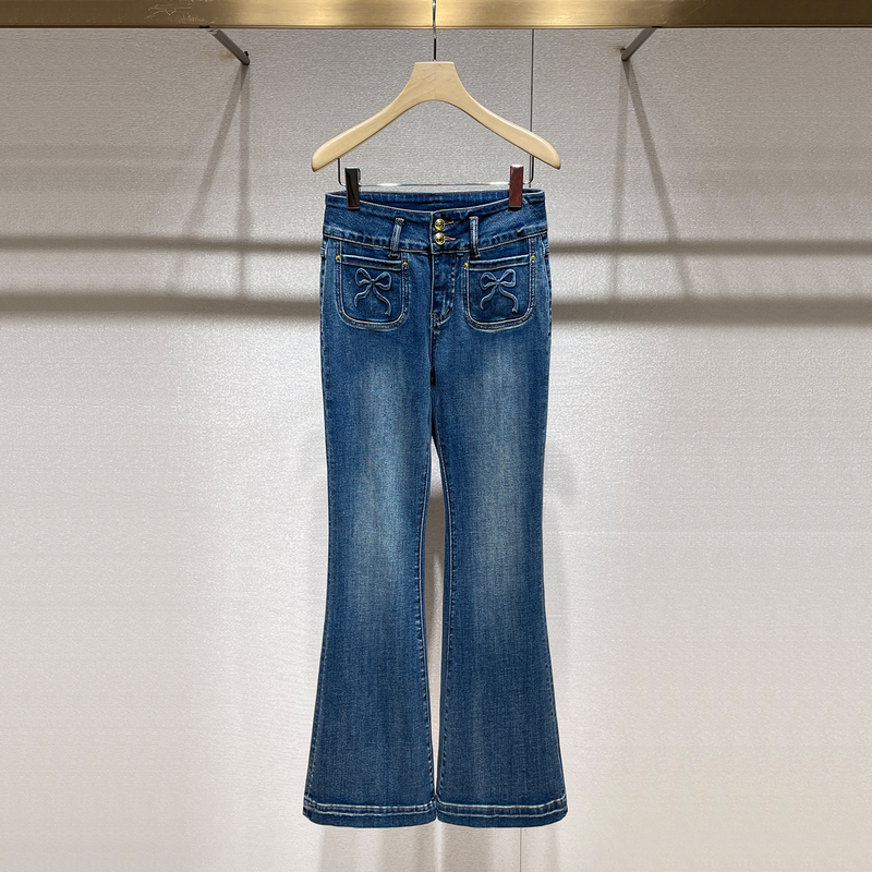 High-End Flared Jeans for Women, 2026 Autumn New Style, High-Waisted, Elegant, Bow-Knot, Double Pockets, Leg-Lengthening Pants High-End Flared Jeans for Women, 2026 Autumn New Style, High-Waisted, Elegant, Bow-Knot, Double Pockets, Leg-Lengthening Pants