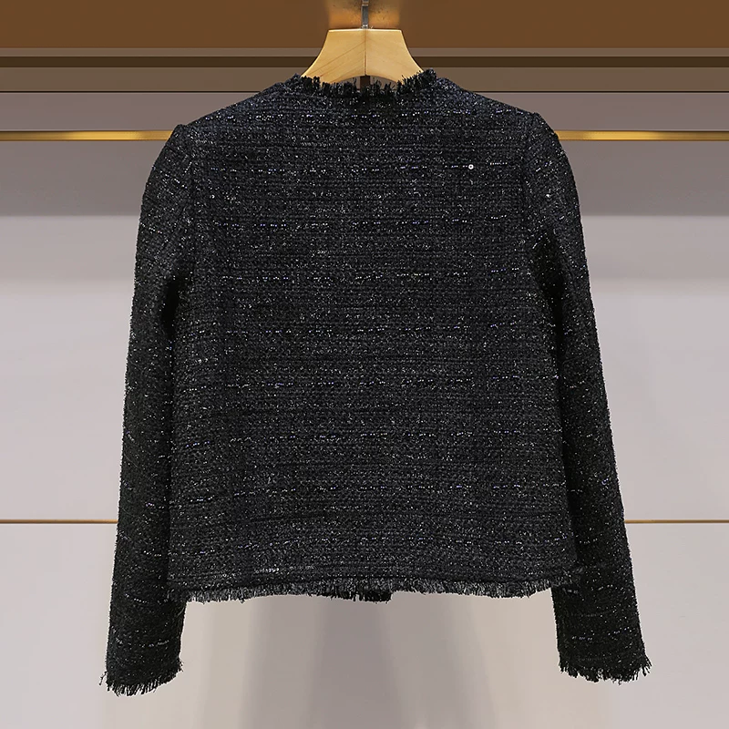 Демисезонная тканая куртка, стиль Chanel, стиль высокого качества