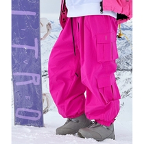 Snowboard snowboard pants for women waterproof thickened and warm large size loose and breathable 3L snowboard pants for men