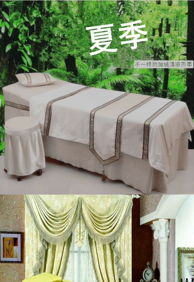 Thẩm mỹ cao cấp sang trọng trải giường bốn mảnh dày mùa thu và mùa đông lụa nhà sản xuất da lộn màu sắc đẹp giường ga trải giường nối mi