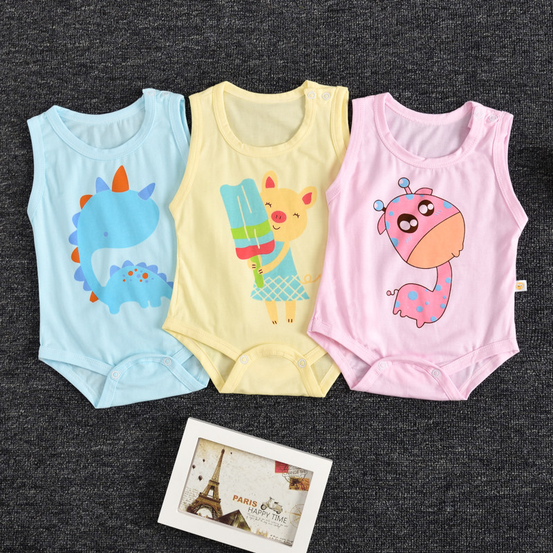 Baby bag fart summer thin baby cotton vest-style jumpsuit newborn sleeveless triangle hacoat summer dress