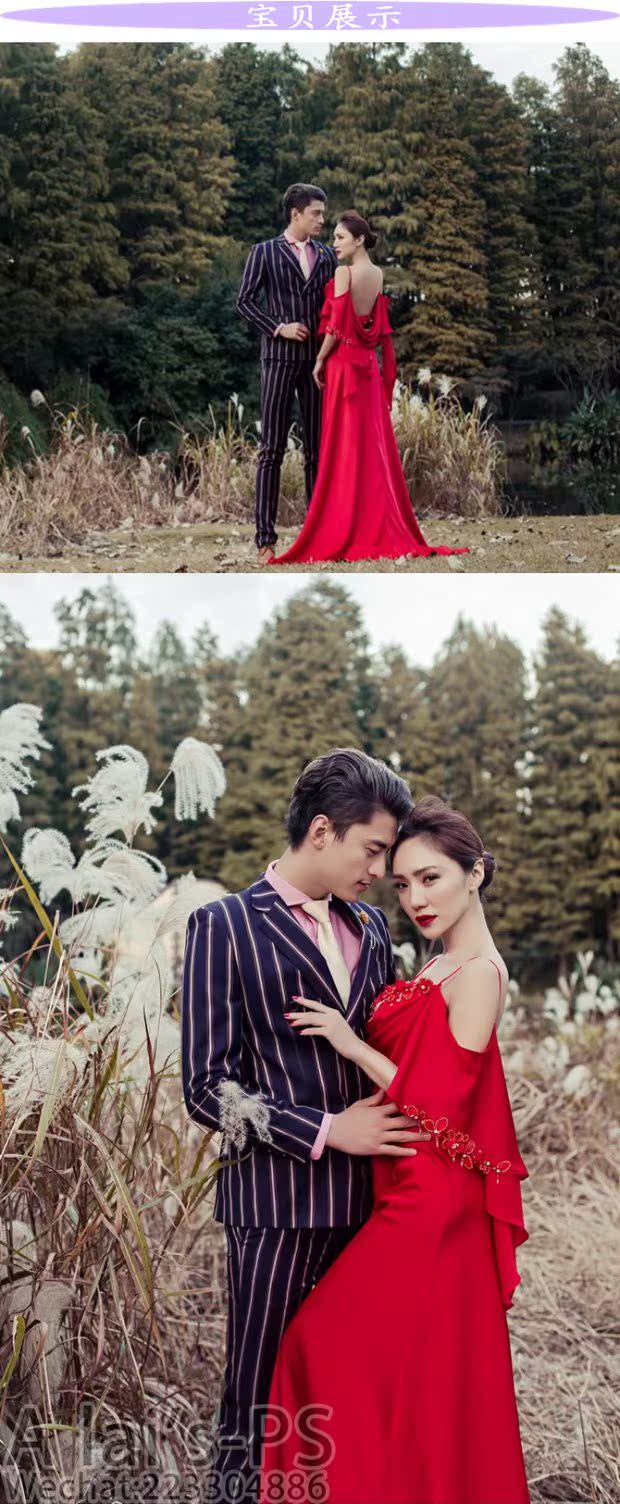 Studio mới Sọc dọc Nam Hàn Quốc Slim Nam Suit Suit Suit Lưu trữ Ảnh Nhiếp ảnh Trang phục - Suit phù hợp áo khoác blazer nam