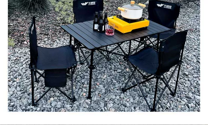 Siebao ngoài trời bàn ghế có thể gập lại di động dã ngoại bàn trứng cuộn cắm trại bộ bàn nhỏ gian hàng thiết bị nhà
