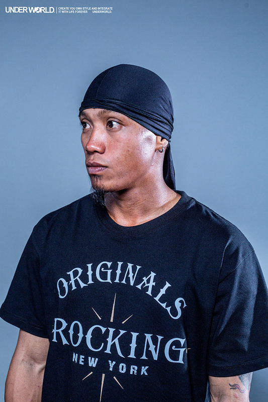 Taiwan Underworld Hip-Hop Elastic Black Headscarf Du-Rag Street Dance B-Boy Headgear Hip-Hop Headscarf