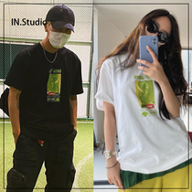 Song Minghao Park filial piety ~ INStudio Xia Korea designer brand FREI joint letter of loose T-shirt