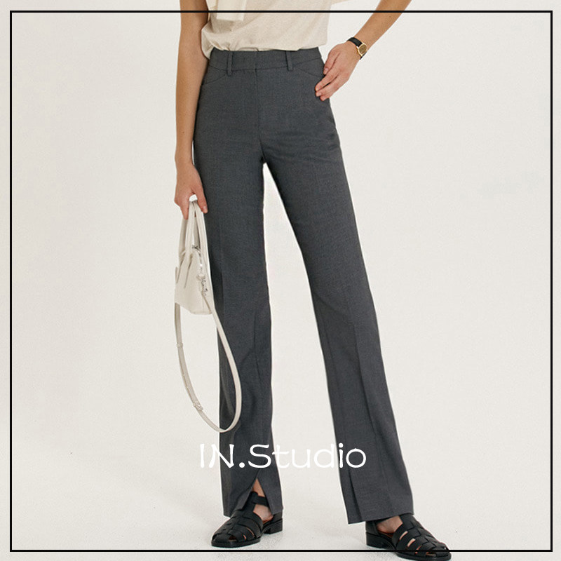 INstudio21 autumn Korean designer brand Dunst new minimalist pure color workout with fork length pants