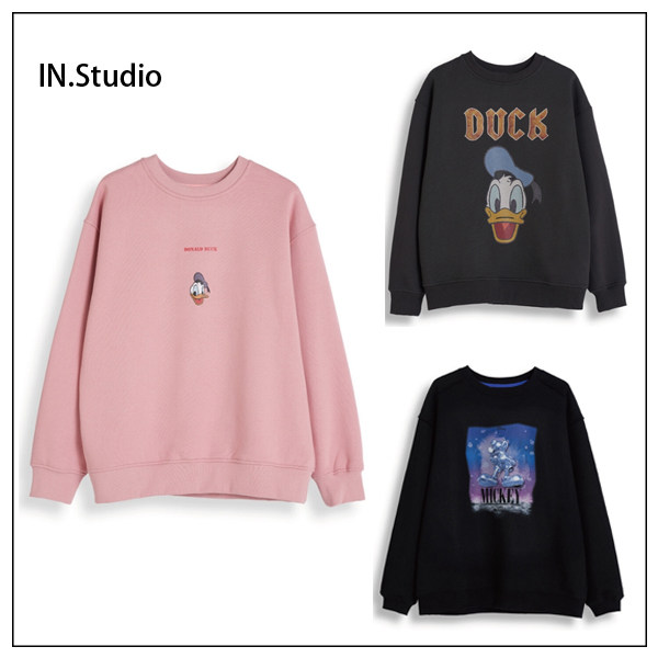INstudio20 Winter Korean designer Brand COORDINATE PEOPLE Cartoon Round Collar Thick Cotton T3