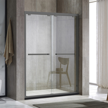 Extremely Narrow Gun Grey Shower Room Bathroom Partition Glass Moving Door Dry And Wet Separation Flush Shower Screen Push-and-pull Toilet