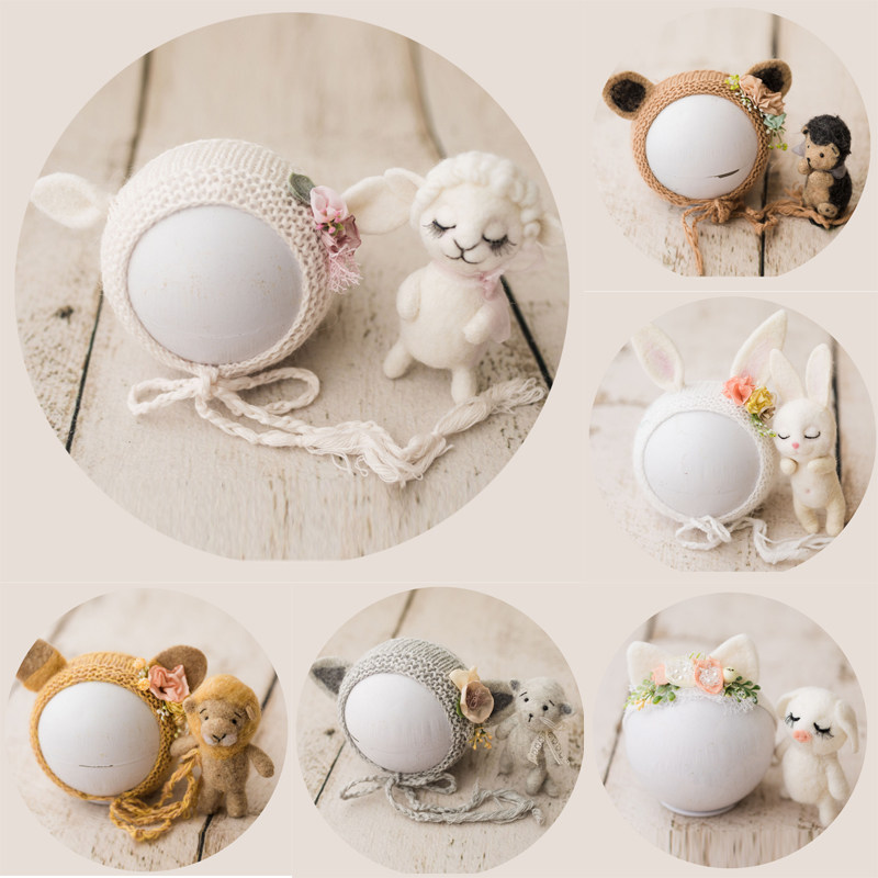 Newborn Photography Hat Baby Styling Cap Baby Animal Hat Baby Characteristic Hat Small Bear Cap Photo Hat