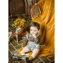 1-2 years old boy childrens photography clothing dress new vest three-piece plaid suit little boy exhibition new style
