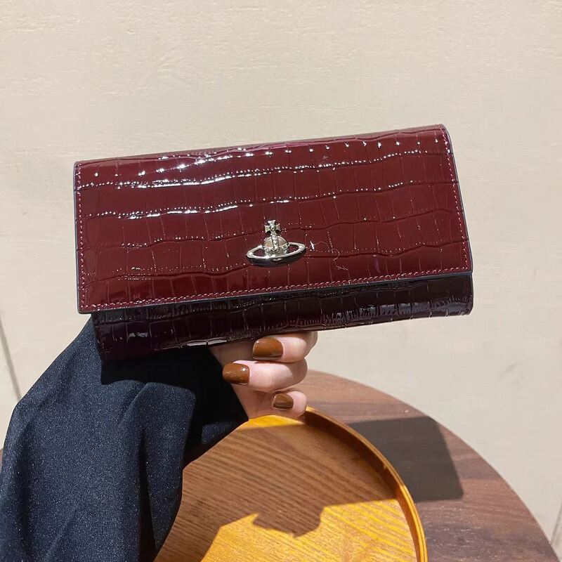 Genuine Leather Empress-Style Crocodile Pattern Long Wallet for Women, Saturn Multifunctional 80% off Coin Purse, Phone Bag, Shoulder Crossbody Bag