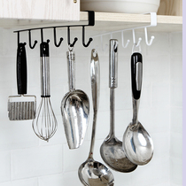 Creative non-trace nail-free iron metal kitchen cabinet adhesive hook finishing wardrobe storage rack multi-function 6 row row
