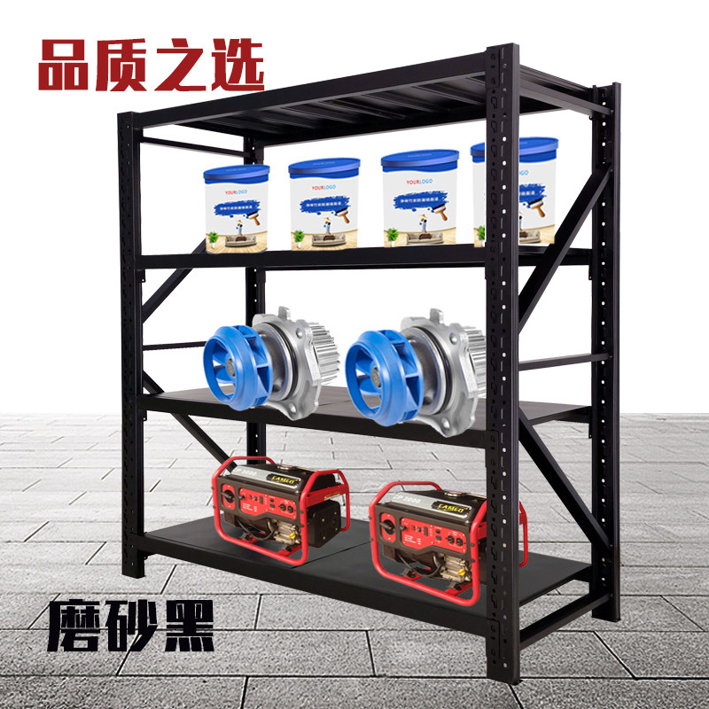 Black Shelf Shelf Multilayer Warehousing Warehouse Show Shelf Home Light Medium Combined Goods Iron Frame Demolition