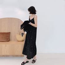 2021 Maternity dress Summer starry summer dress Long over-the-knee sundress summer long dress