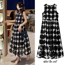 Maternity dress Pregnant summer skirt Fashion Western style dress Summer dress Loose long over-the-knee vest long dress summer