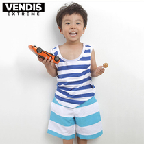 VENDIS EXTREME CLEARANCE CASUAL T-shirt VEST Unisex CHILDRENs BABY STRIPED COTTON CREW NECK Pink BLUE