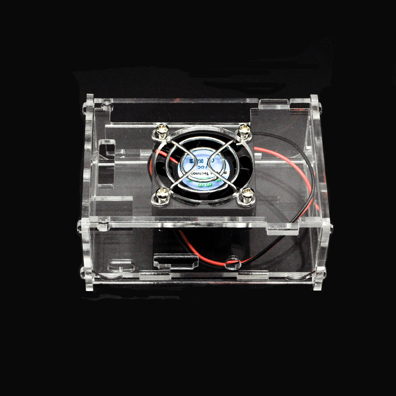 Universal simple transparent case with fan for raspberry pi