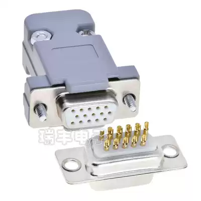 VGA welding head DB15 male female serial connector 3 rows of 15-pin gold-plated plug computer video interface