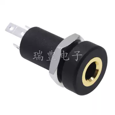 3 5MM VERTICAL THREADED HEADPHONE SOCKET PJ-391 three-pin two-channel welded wire audio socket gold-plated port