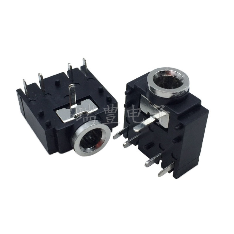 Headphone socket 3 5 audio socket PJ-3F07 5 feet straight inserts copper head 3 5 headphone mother seat PJ-307