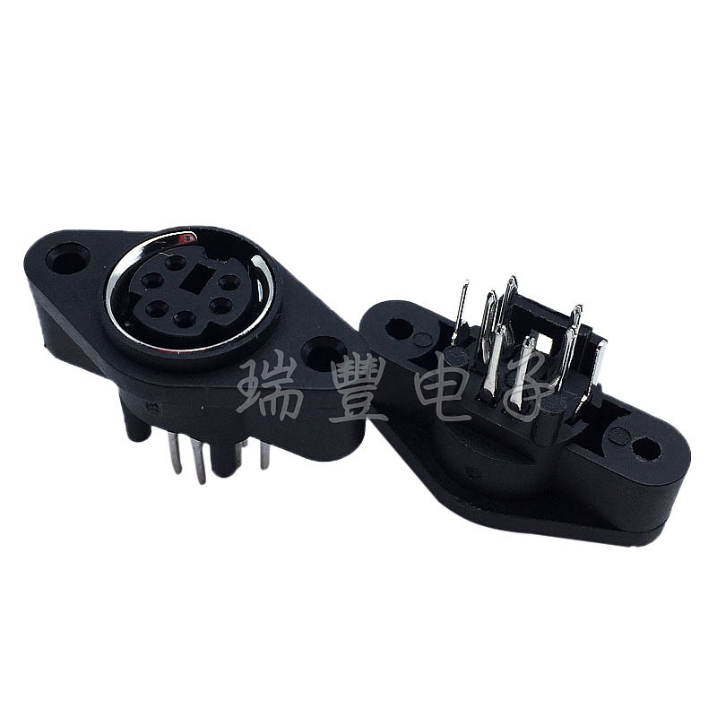 DIN seat S terminal connector PS2 socket keyboard socket MDC6 core terminal socket 6P straight insert with positioning hole