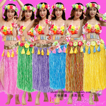 Hawaiian wreath hula dance party party performance dance costume adult mens and womens grass skirt suit 80CM thickened