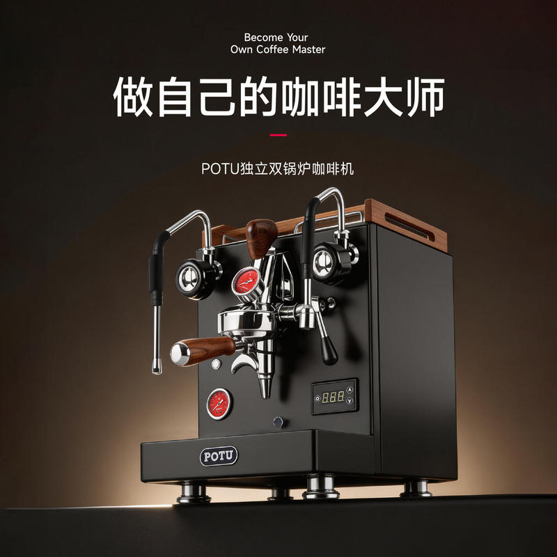 Potu V6 Semi-Automatic Espresso Machine Independent Dual Boiler Commercial Home Professional Coffee Machine Potu V6 Semi-Automatic Espresso Machine Independent Dual Boiler Commercial Home Professional Coffee Machine