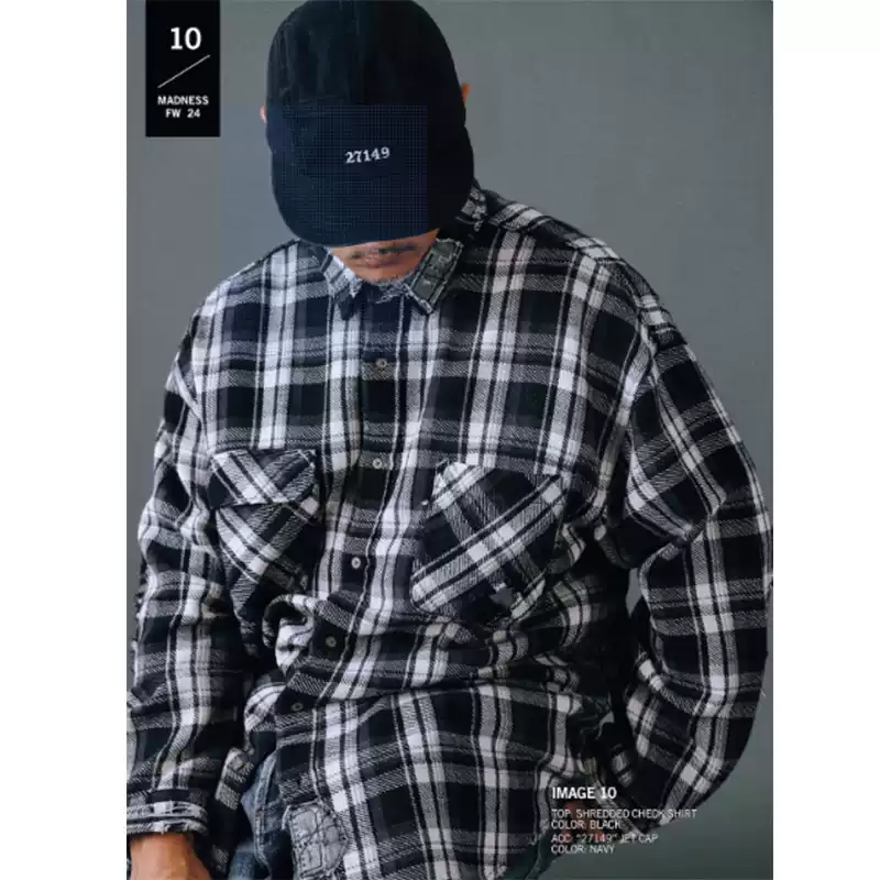madboys 24 MADNESS SHREDDED CHECK SHIRT 日產格子襯衫餘文樂 madboys 24 MADNESS SHREDDED CHECK SHIRT 日產格子襯衫餘文樂