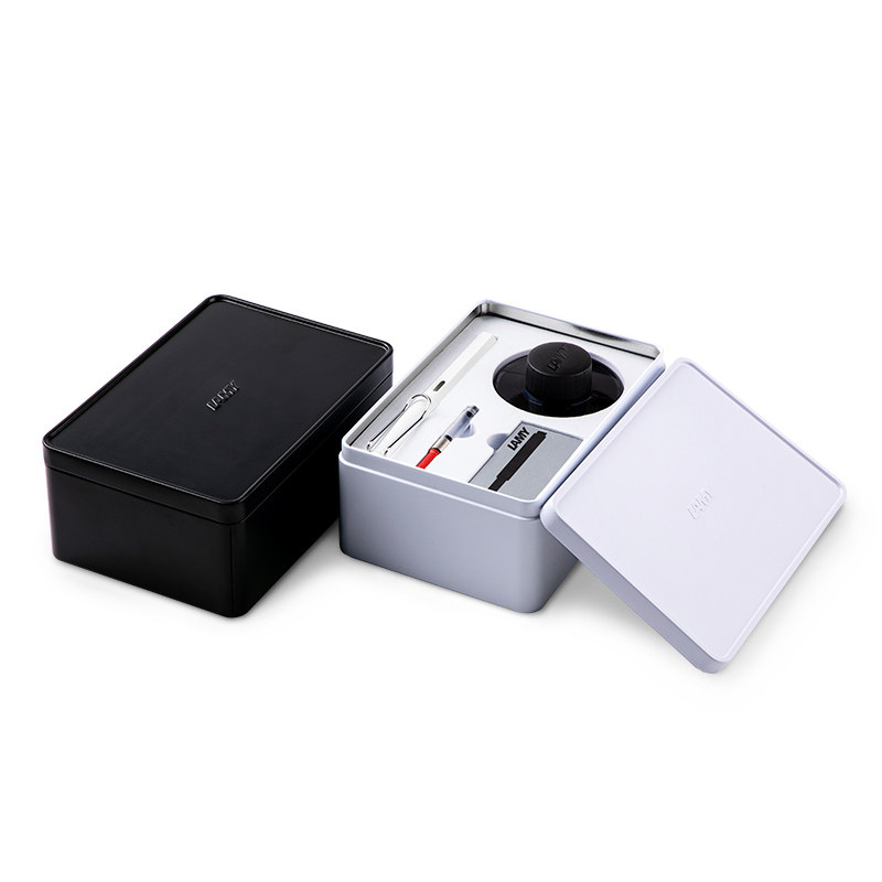 LAMY Lingmei pen gift box safari series hunter black and white two-tone metal set Germany official posture pen couple signature pen men ladies gifts office gifts