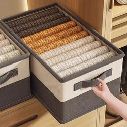 Clothing Storage Box Organizer Wardrobe Layered Large Capacity Clothing Storage Box Pants Storage Handy Gadget Storage Baskets
