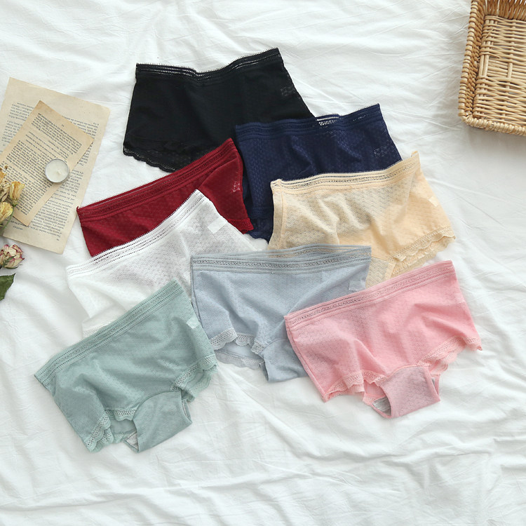 Japanese sexy sweet lace lace comfortable breathable waist underpants lady flat pants girl elastic pants