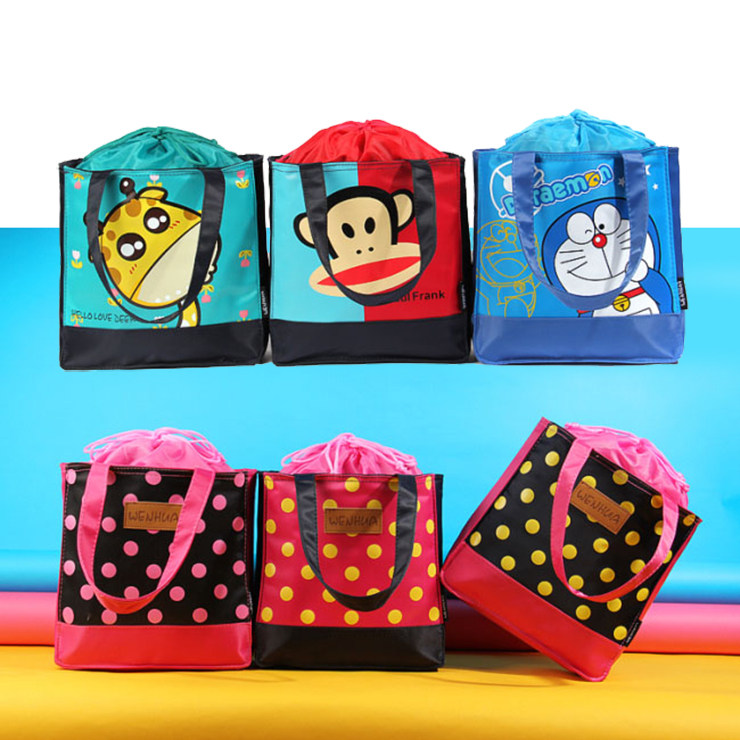 Korean cute cartoon beam pumping handbag students can be packed bag bag water and thicker insulation pack