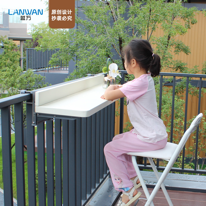 Balcony Hanging Table Fence Metal Aluminum Alloy Suspension Table Modern Household Bar Wall Hanging Desk Leisure Table