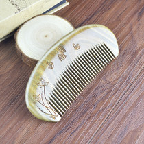 Creative Custom Green Sandalwood Comb Carvings Floral Combi Retro Whole Wood Sandalwood Comb Birthday Lettering Gift Comb