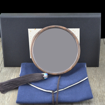 Handheld Cosmetic Mirror China Wind Small Mirror Children Portable Mirror Carry-on Mirror Round Mirror Lettering Tailor Made Girl Tonic Makeup