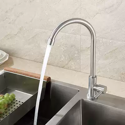 Guangdong Kaiping OKOK factory food grade full SUS304 stainless steel lead-free single cold water kitchen faucet