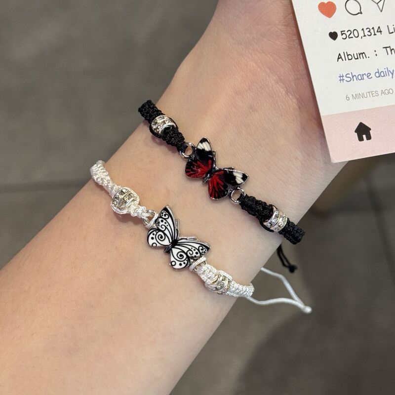 Cute Forest-Style Butterfly Bracelet, Hand-Woven Couple's and Best Friend's Bracelet, ins High-Value Adjustable Versatile Bracelets