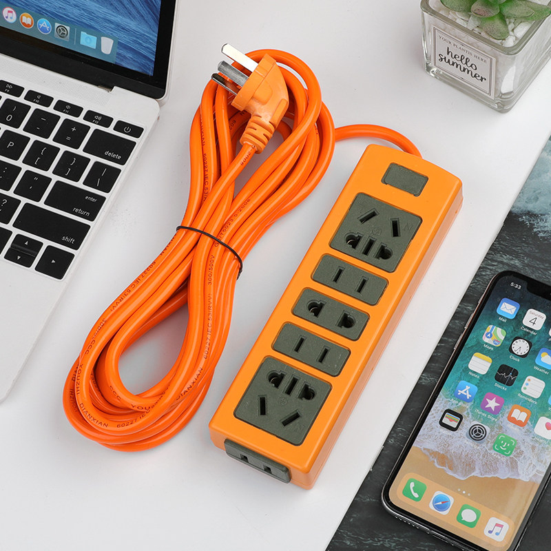 18-hole socket for household use with long-line pure copper porous electric bicycle charging socket outdoor high-rise wiring board floor mopping board - Taobao