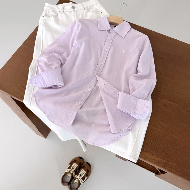 674A Zhuojia Korea Hot Item ~ Natural Linen Breathable and Air-Permeable Fit, Flattering Women's Commuter Shirt