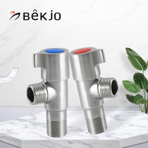 Korean white bird thickened 304 stainless steel 4-point interface hot and cold angle valve integrated casting explosion-proof and leak-proof