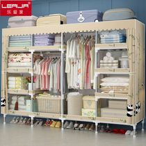  Wardrobe wardrobe simple common clothes cabinet All-steel frame Steel pipe thickened reinforced thickened fabric assembly storage cabinet Economical