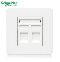 Schneider switch socket tap classic white telephone computer panel voice network socket 86 wall home