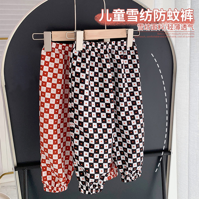 Female baby Summer Snow spinning Anti-mosquito pants Little Children 2022 new Yangist light cage pants baby long pants 0-5 years old
