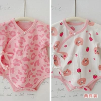 Розовый леопардовый принт + жаккардовая хлопковая ткань клубнично-розового медведя