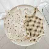 Детский комбинезон, хлопковый костюм мальчика цветочника, жилет, летнее тонкое боди для девочек для новорожденных, городской стиль