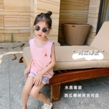 Майка топ для девочек, летний хлопковый комплект для раннего возраста, детская летняя одежда