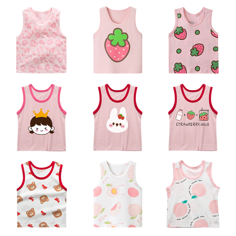 Girls vest Baby cotton Children sleeveless top Female baby sling Summer small vest thin section wear 0 years old 3