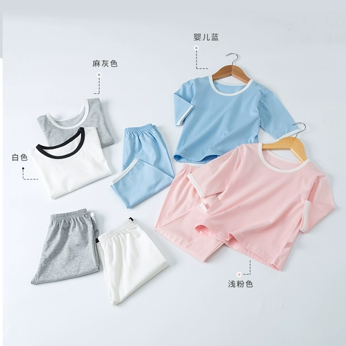 Детский тонкий летний комплект подходит для мужчин и женщин, детская осенняя пижама